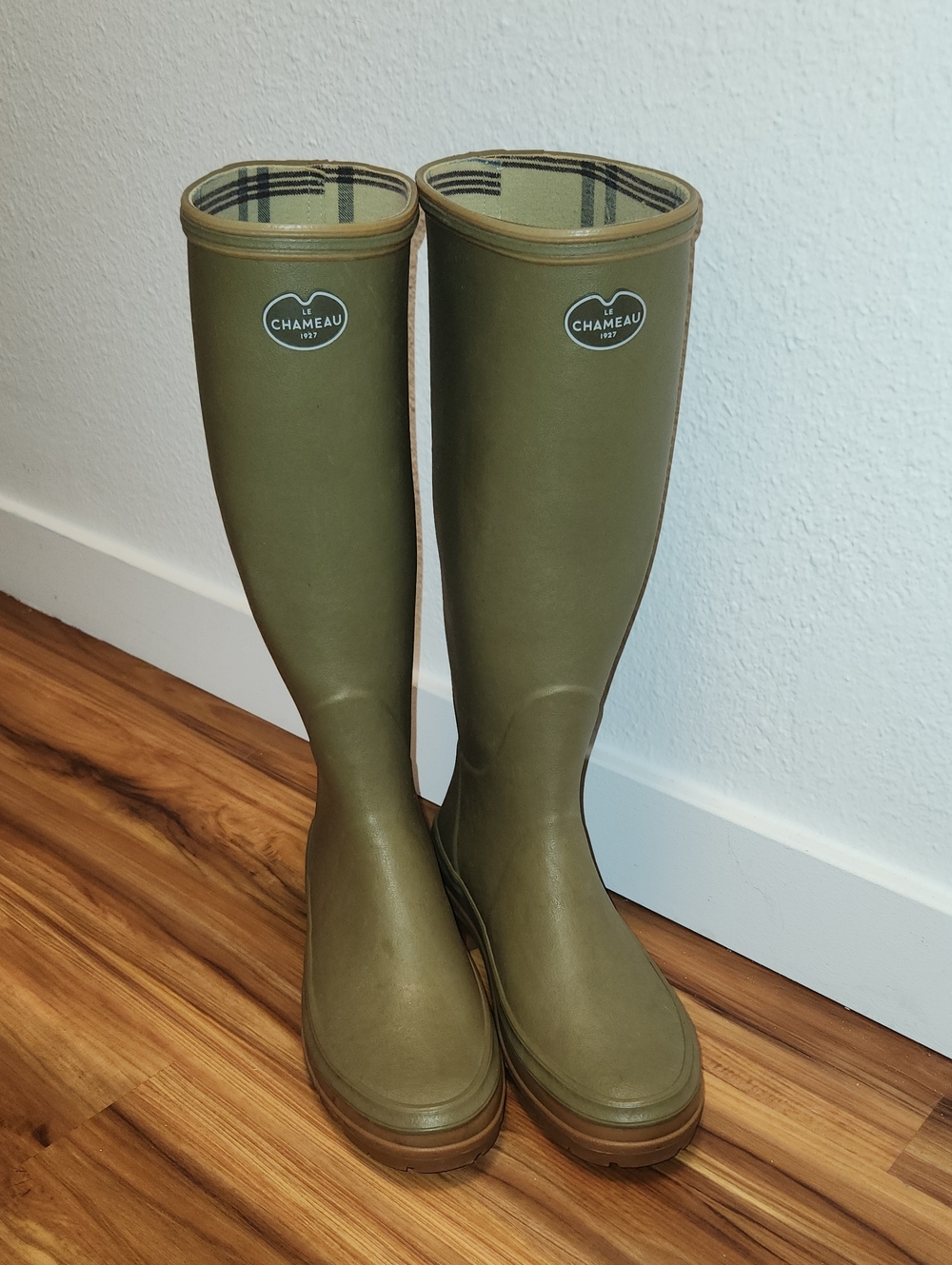 Le Chateau Olive Green Knee-High Rain Boots